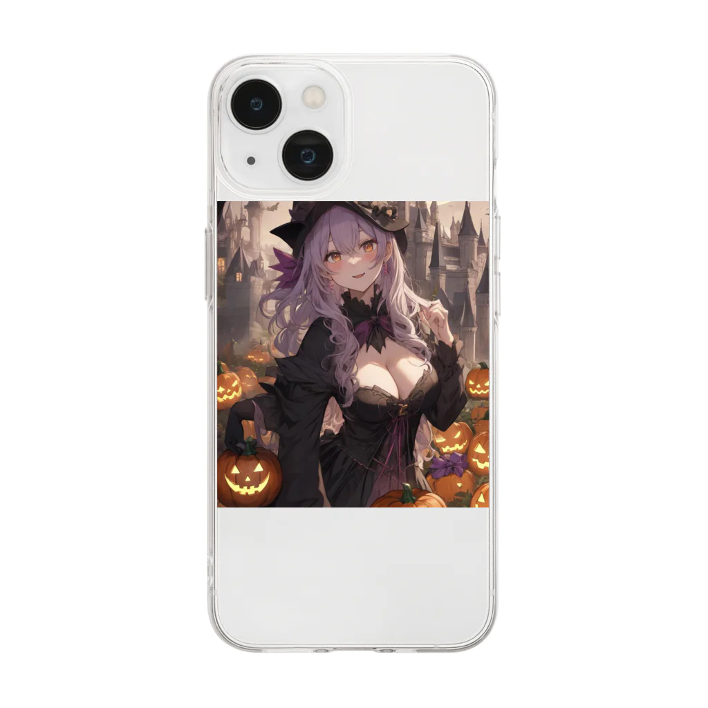 ５６アイテムズのハロウィン魔女 Soft Clear Smartphone Case