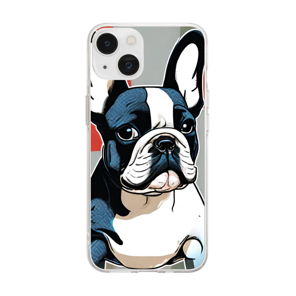 Artistic Allure EmporiumのCool French Bulldogs Soft Clear Smartphone Case