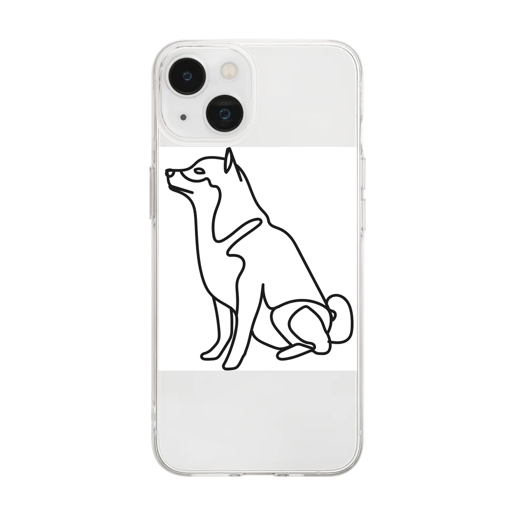 abiko328の柴犬トレジャーズ　ブラック Soft Clear Smartphone Case