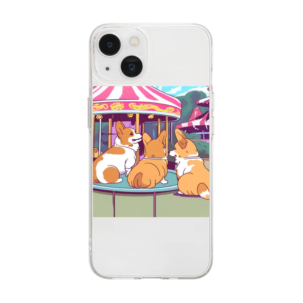 Cute dogsのI love my dogs Soft Clear Smartphone Case