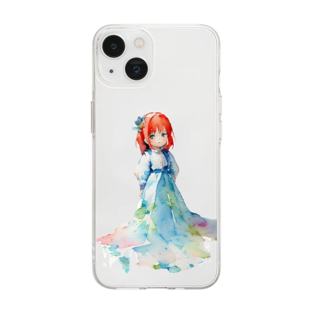 ぴくるす屋の水性の子 Soft Clear Smartphone Case