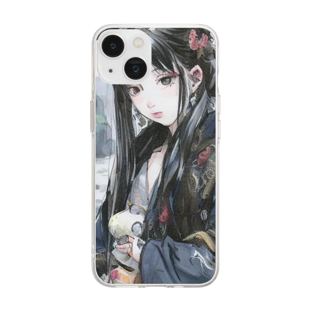 Gereroの美しいゴシック様式の女性 Soft Clear Smartphone Case