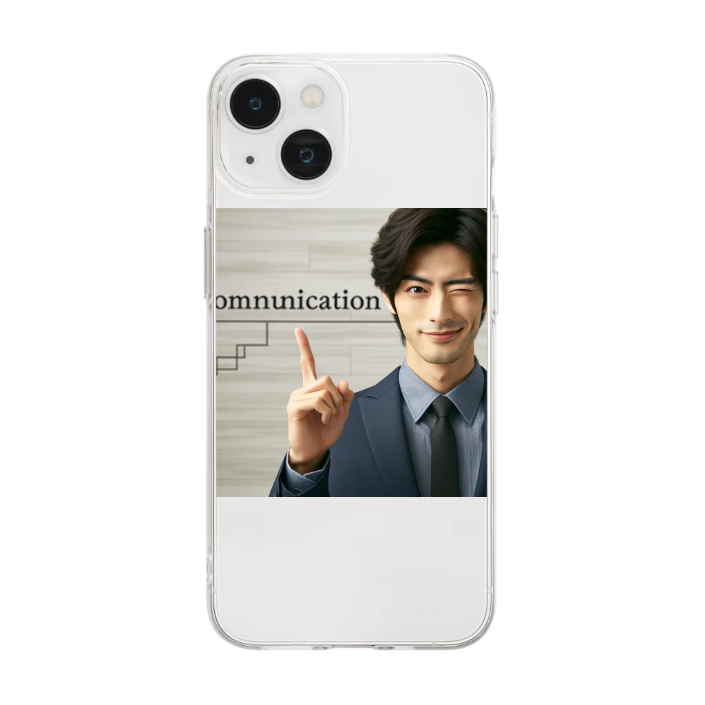 0416artのイケメンサラリーマン Soft Clear Smartphone Case