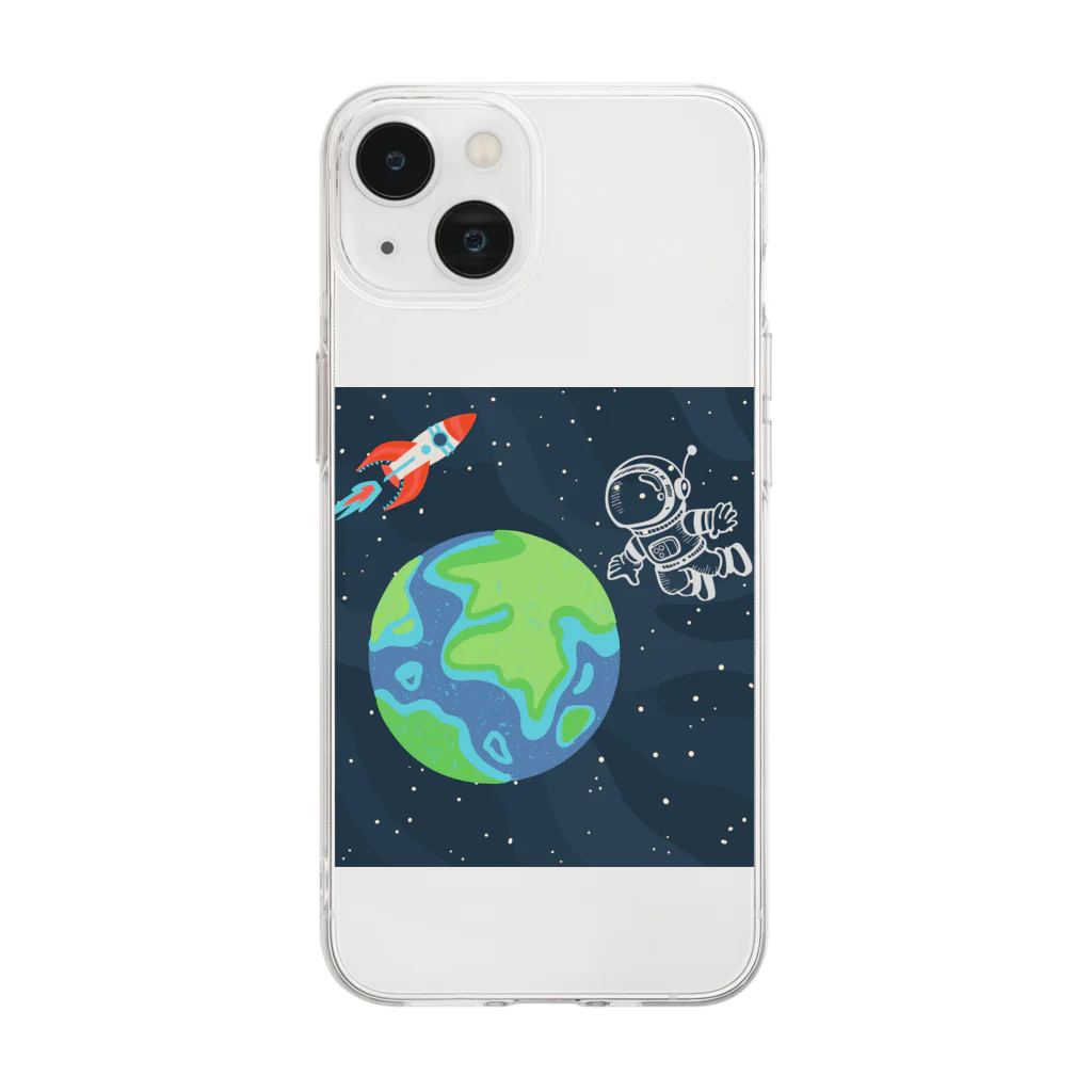 あいいろのキュートな宇宙飛行士 Soft Clear Smartphone Case