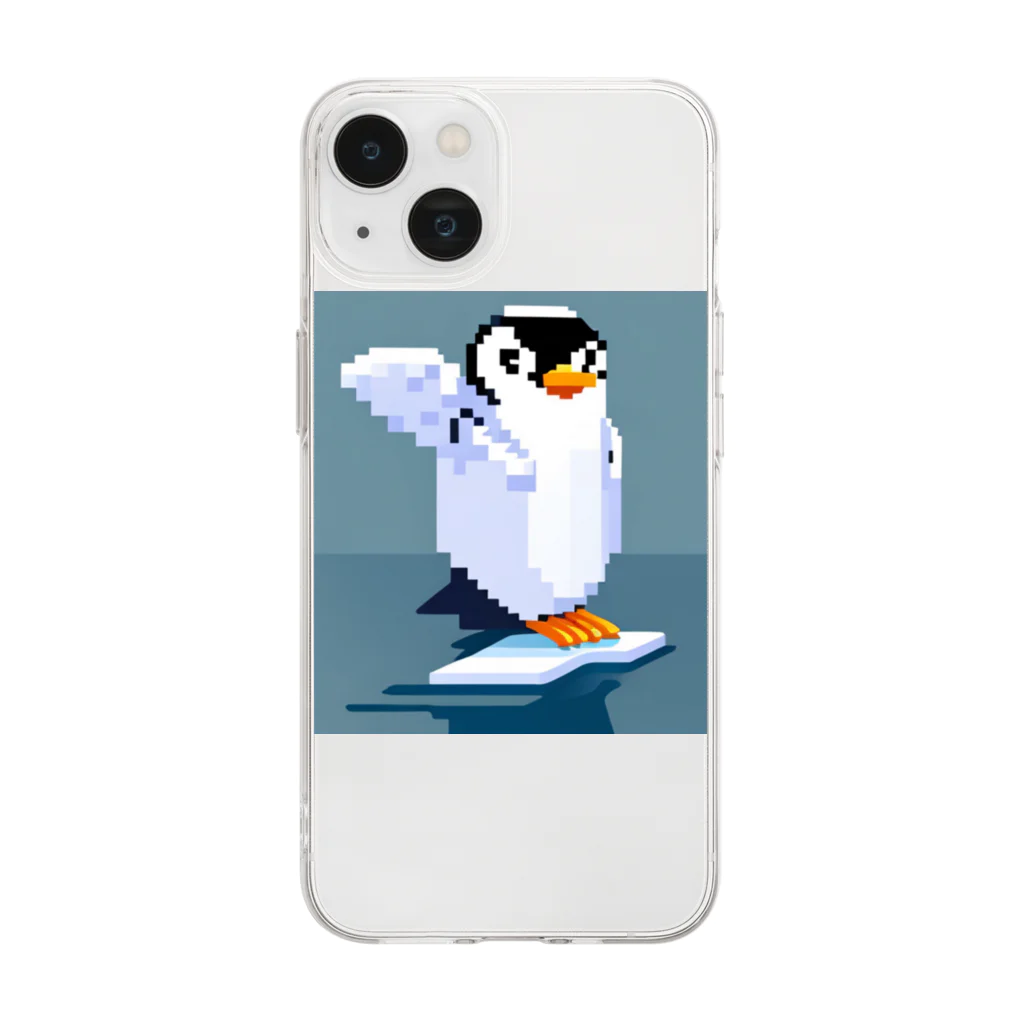 ドット絵あにまるさんの【ペンギン】ドット絵あにまるさん Soft Clear Smartphone Case