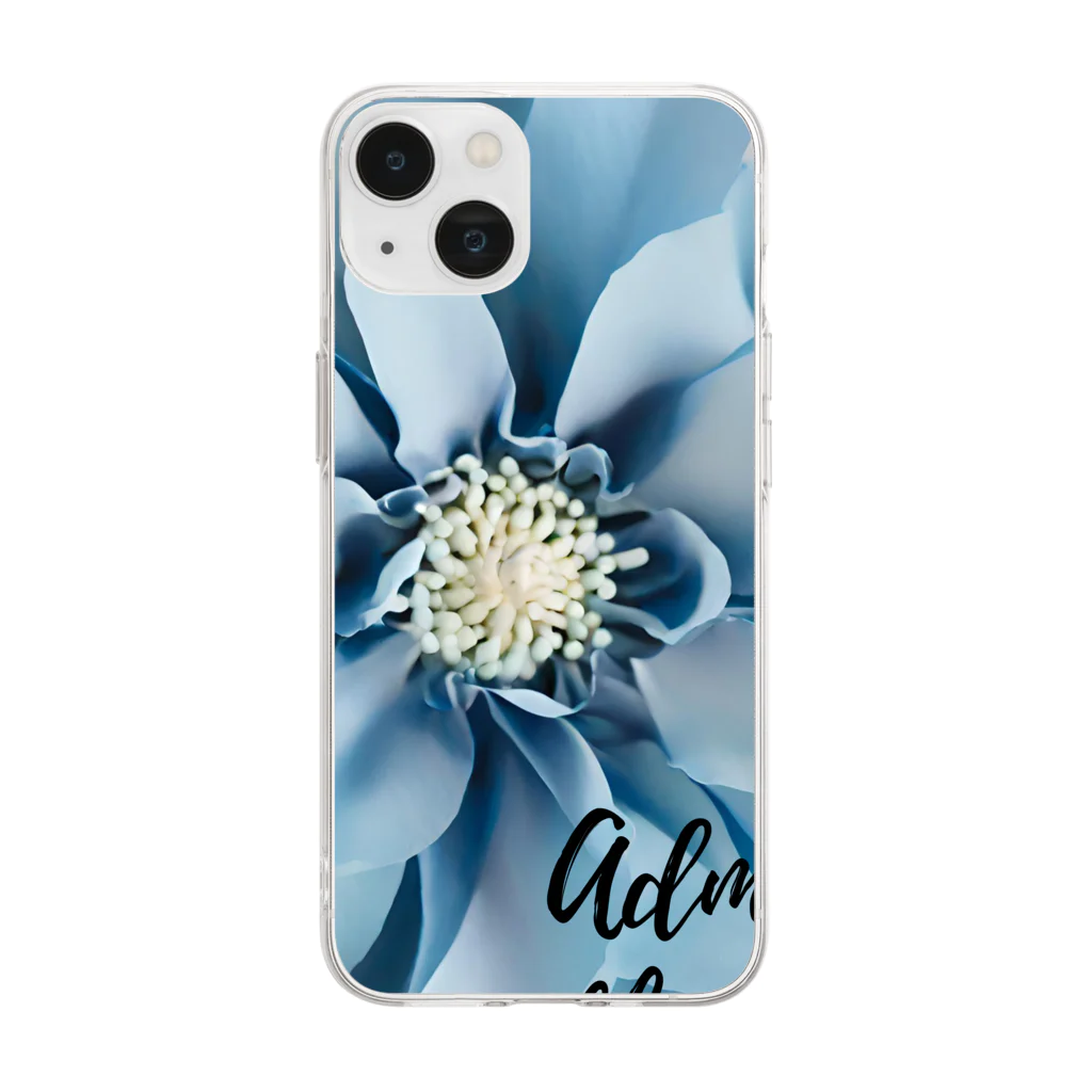 Blue @ Walkerの可愛い花 Soft Clear Smartphone Case