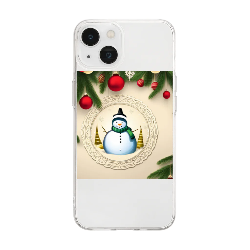 千裕アトリエ（いつもありがとう）のクリスマスカード（Christmas Card） Soft Clear Smartphone Case