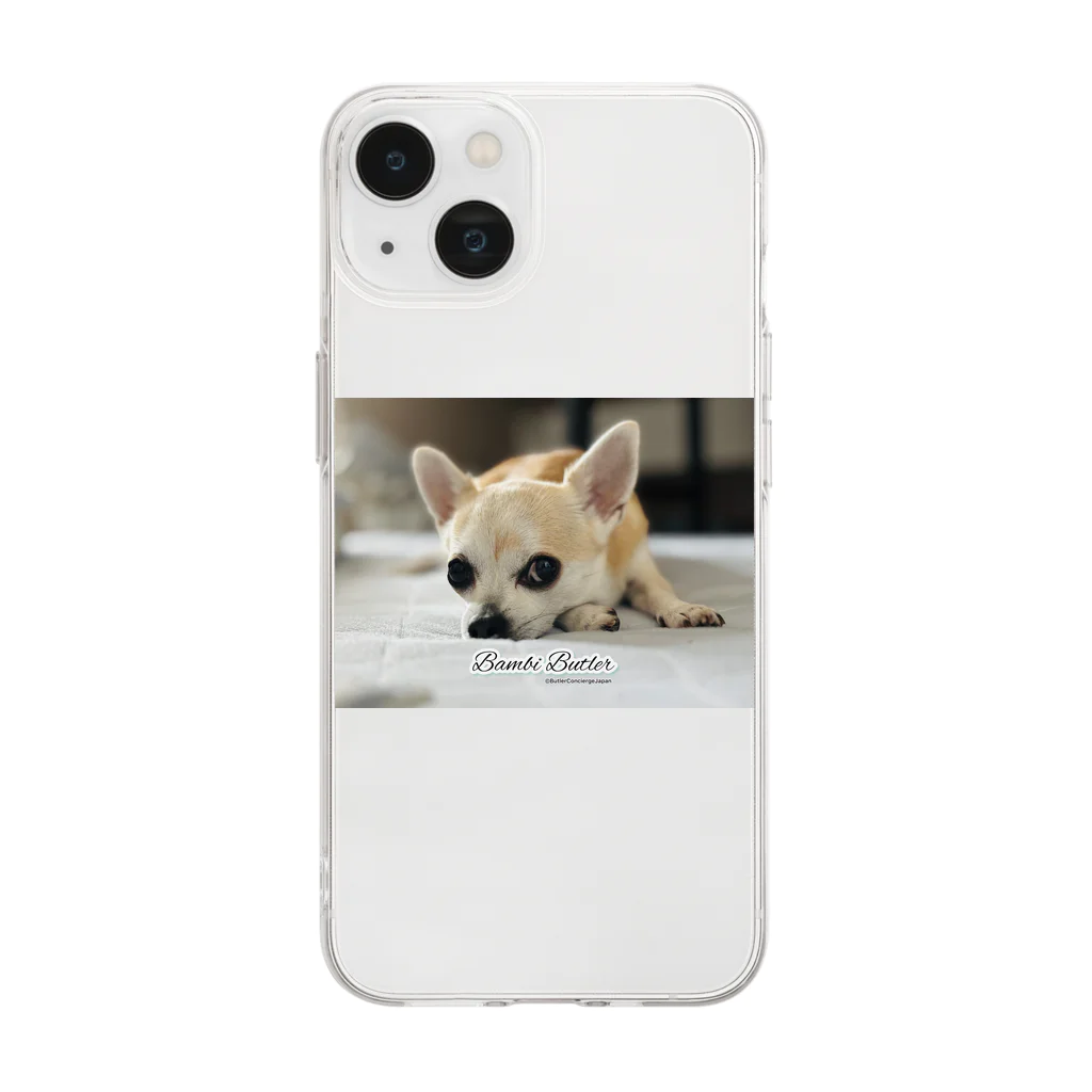 犬執事・ドッグバトラーのバンビ君ショップの世界初！本物の犬執事・ドッグバトラーのバンビ君 Soft Clear Smartphone Case