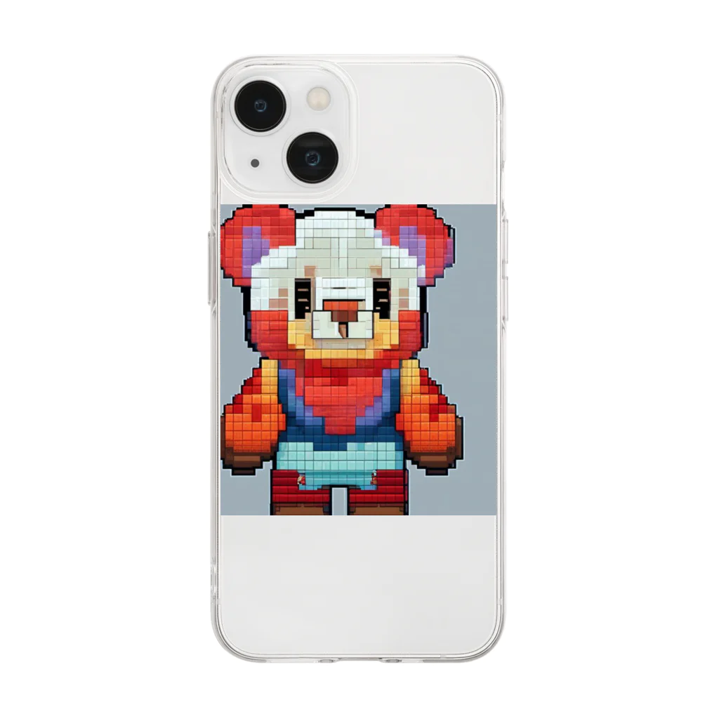 koba777のドット絵ワンゲニベスト Soft Clear Smartphone Case