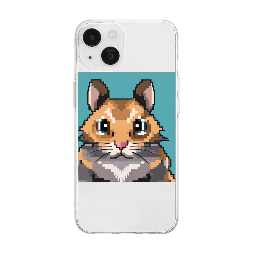 koba777のドット絵デグー Soft Clear Smartphone Case