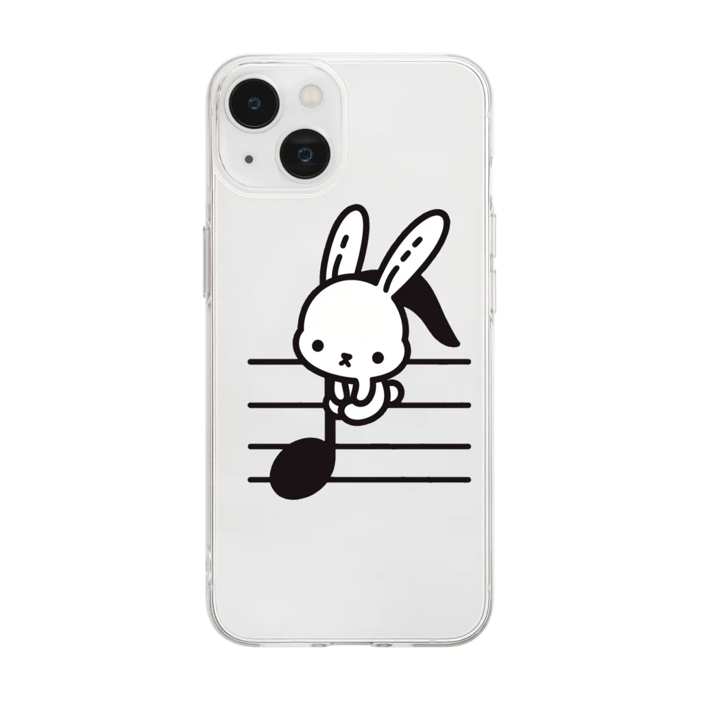 終わらない夢🌈の音符♪＆うさちゃん🐰 Soft Clear Smartphone Case