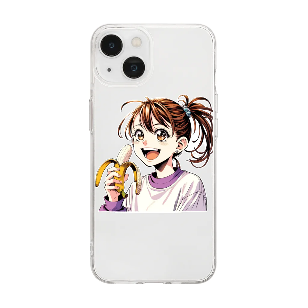 Great leisure shopのバナナ好き娘2 Soft Clear Smartphone Case
