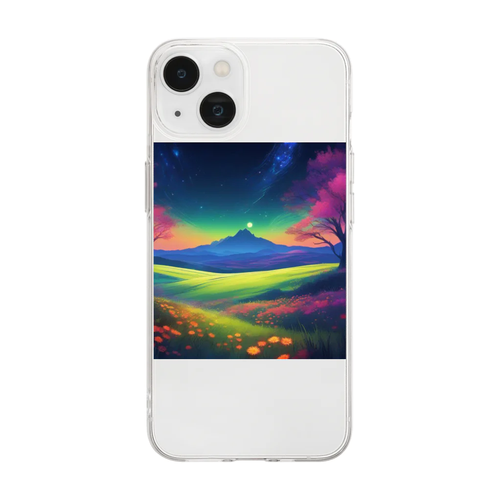 G7のショップのエーテルリーフ イルミネーションデスクライト Soft Clear Smartphone Case