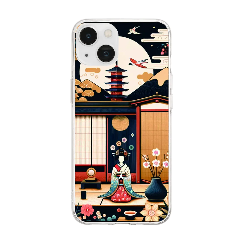 Emerald Canopyの "Moonlit Pagoda — An Evening of Japanese Tradition" Soft Clear Smartphone Case