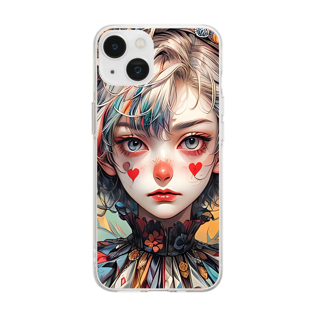 Jake-Hokkaido のJK-005 Pierrot girl Soft Clear Smartphone Case