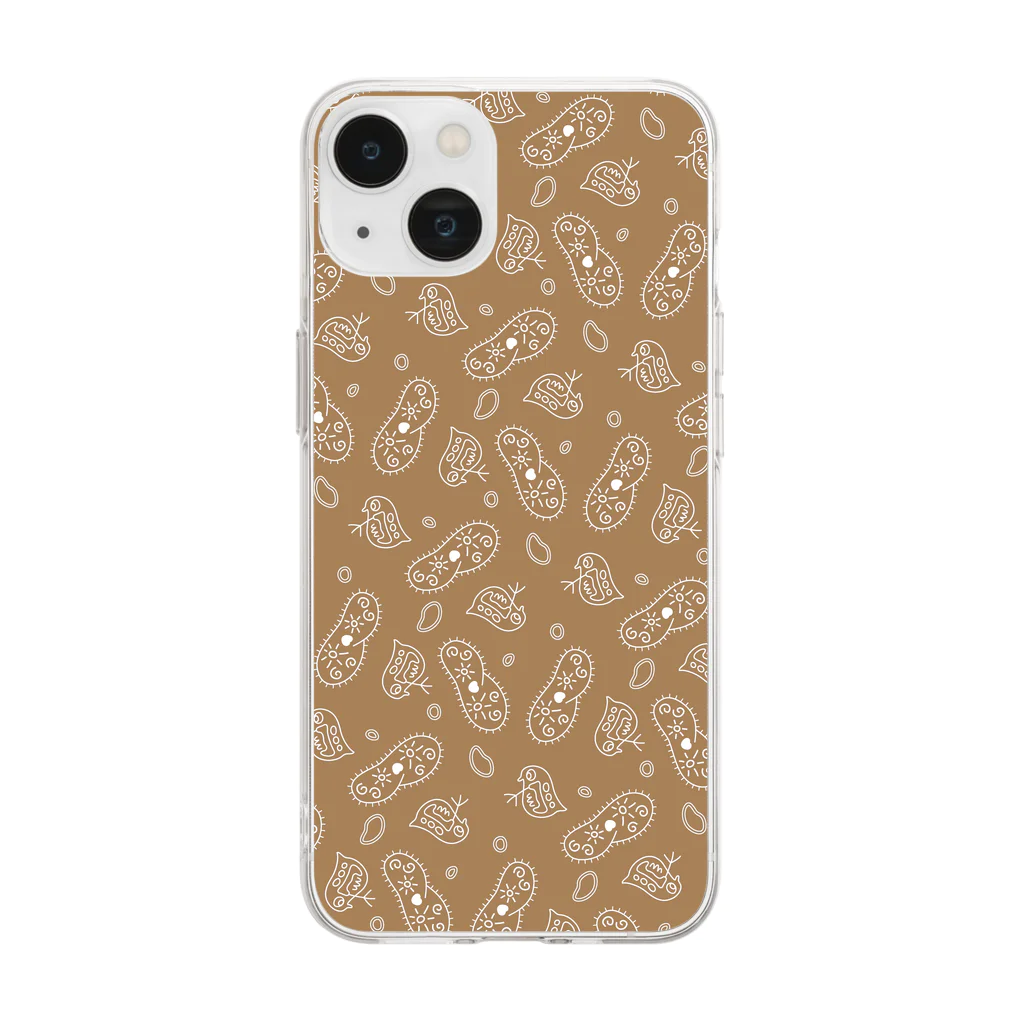 B-catの微生物パターン茶_アイテムいろいろ Soft Clear Smartphone Case