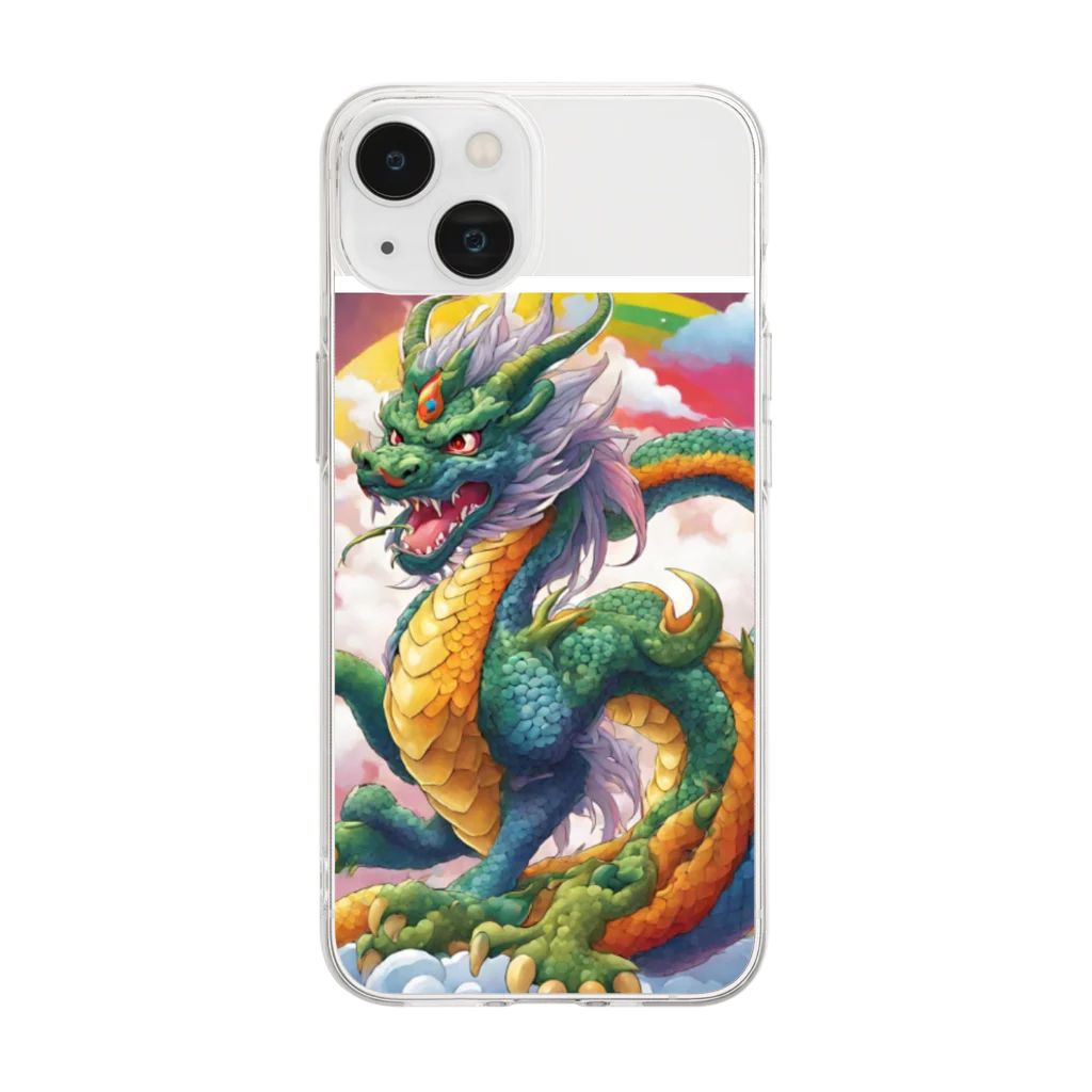 Ryu76 shopの虹龍 Soft Clear Smartphone Case