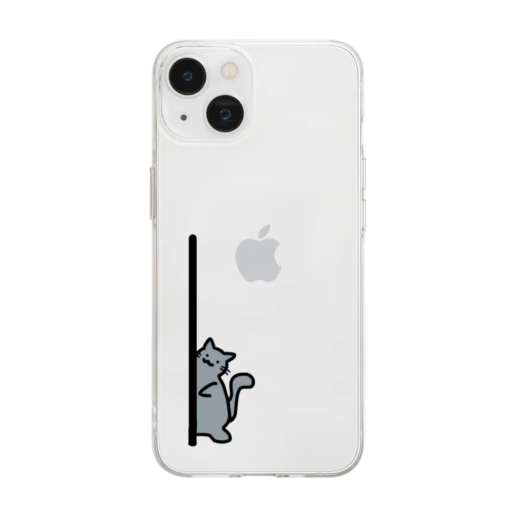 Chameleon5_cののぞきねこ Soft Clear Smartphone Case