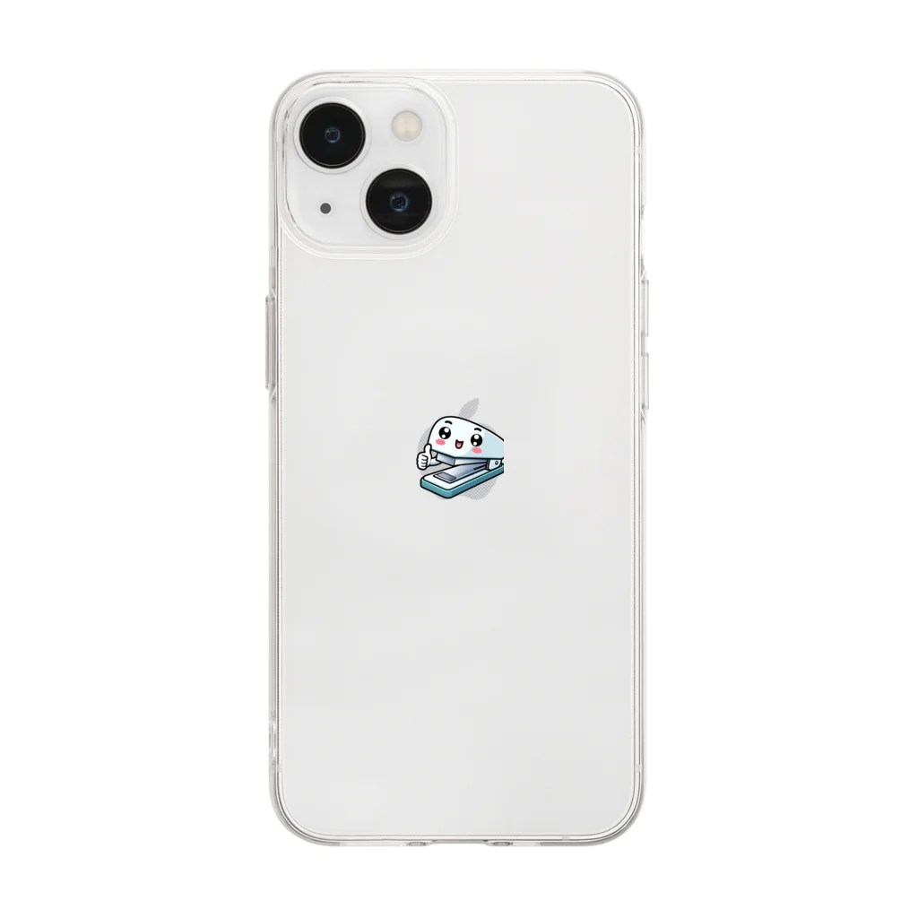 uetetuのホッチキス君 Soft Clear Smartphone Case