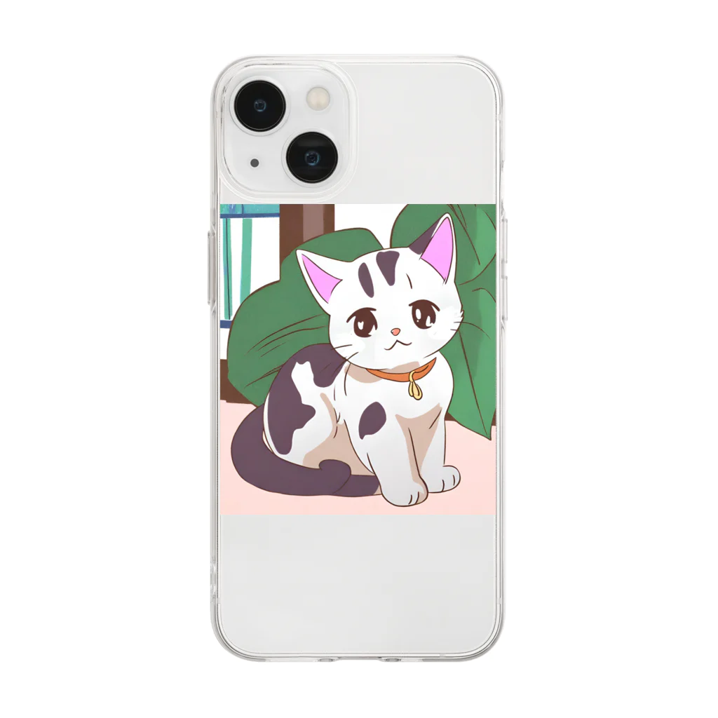 FortuneRiserのふわにゃんこ Soft Clear Smartphone Case