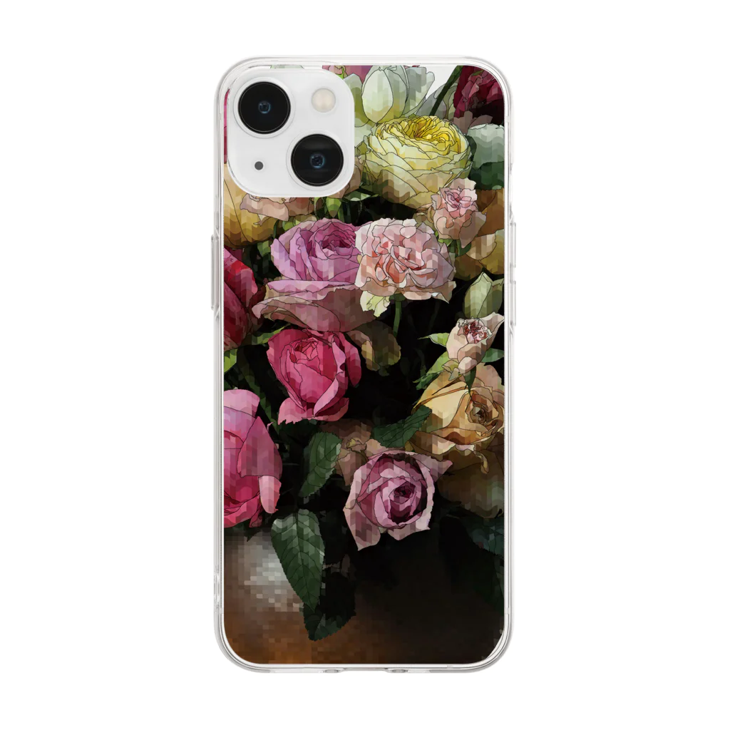 植物の絵師「洋子」の店の薔薇の花束 Soft Clear Smartphone Case