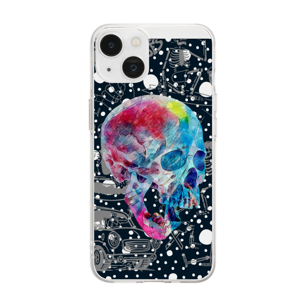 🍓いちご🍓の冬のスカル☠️ Soft Clear Smartphone Case