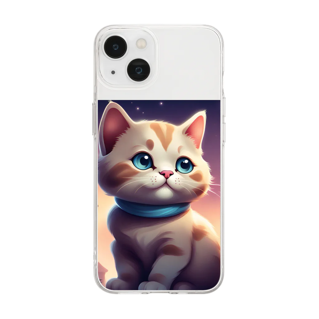 ショップ・ザ・バッジョのとってもかわいい猫❤️ Soft Clear Smartphone Case