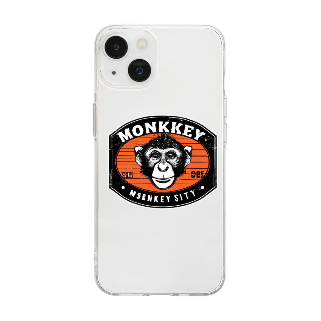猿人★ロックの猿人ロック　ロゴ ソフトクリアスマホケース