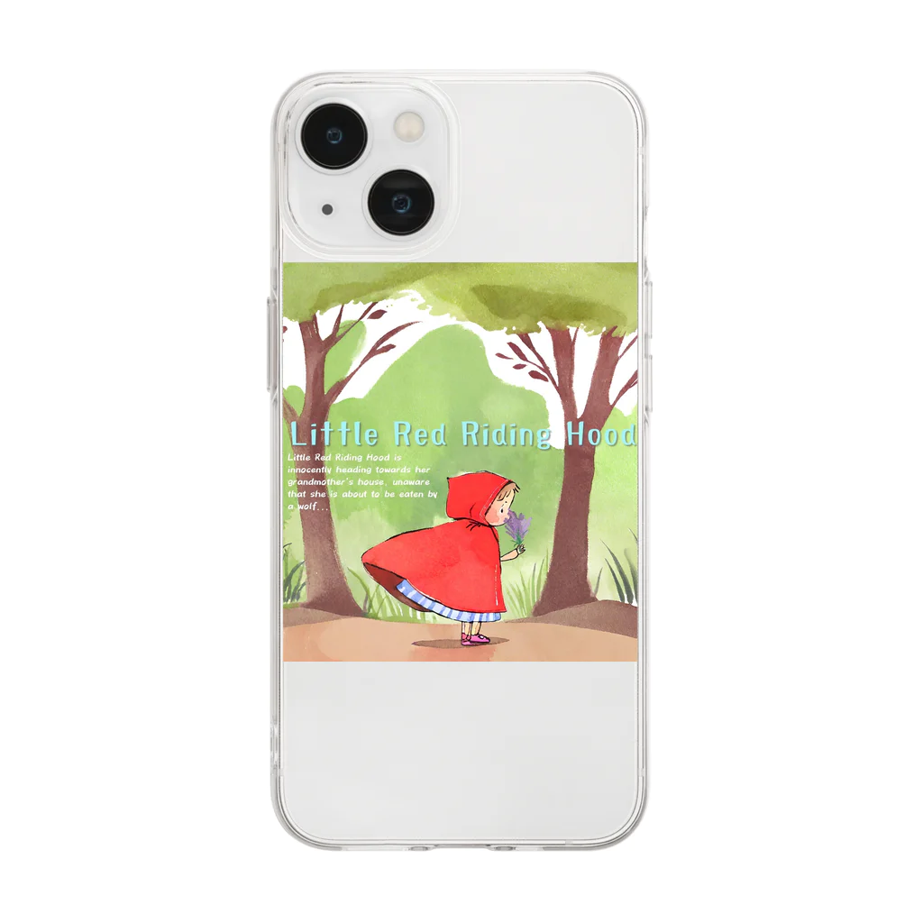 petitringo -プチリンゴ-のおばあさんのお家へ向かう赤ずきんちゃん Soft Clear Smartphone Case