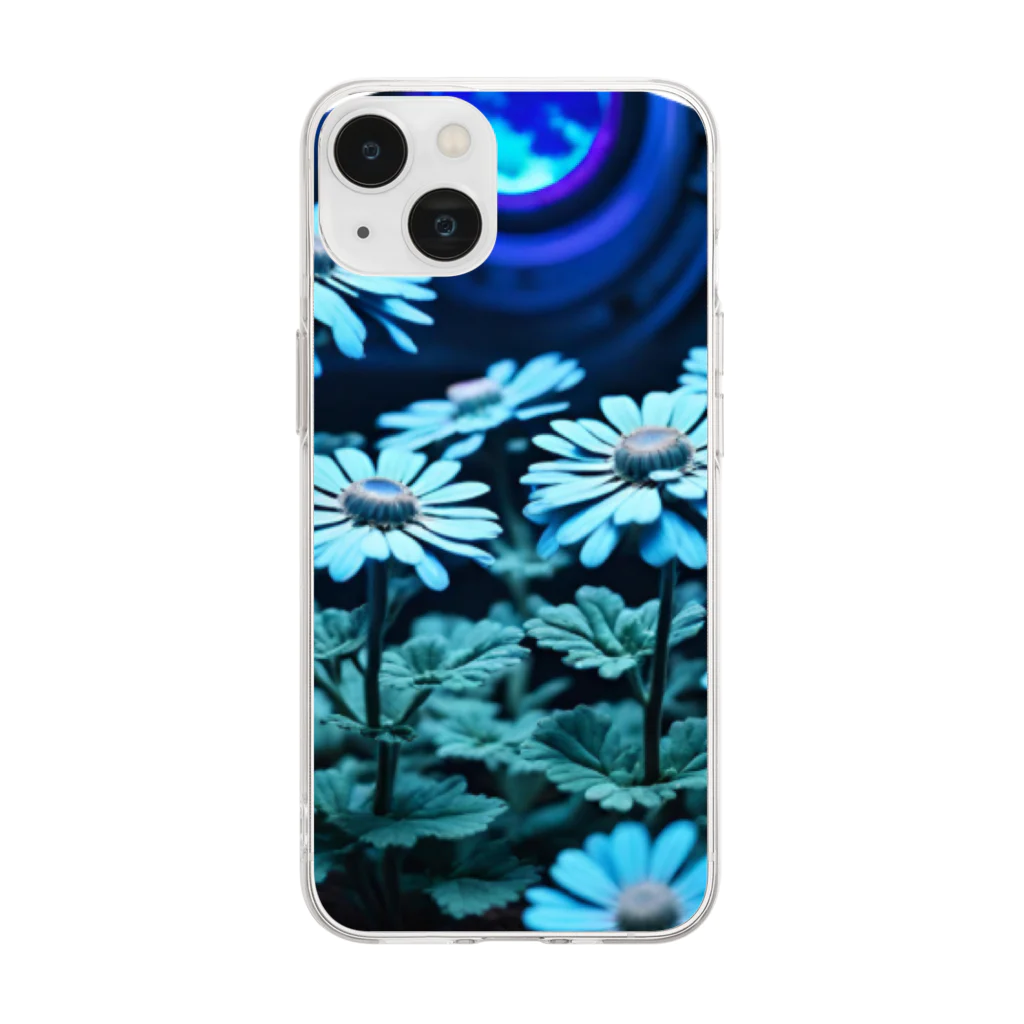 RetrowaveFlowerのRetrowaveFlower-ガーベラ- Soft Clear Smartphone Case