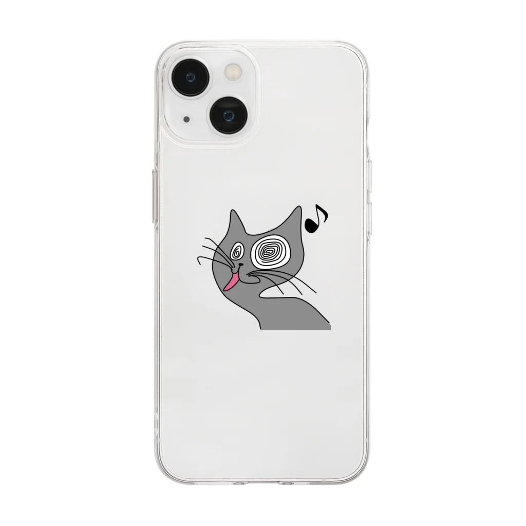 ご当地妖怪雑貨屋 鶴屋もののけ堂 SUZURI店の山猫ちゃん Soft Clear Smartphone Case