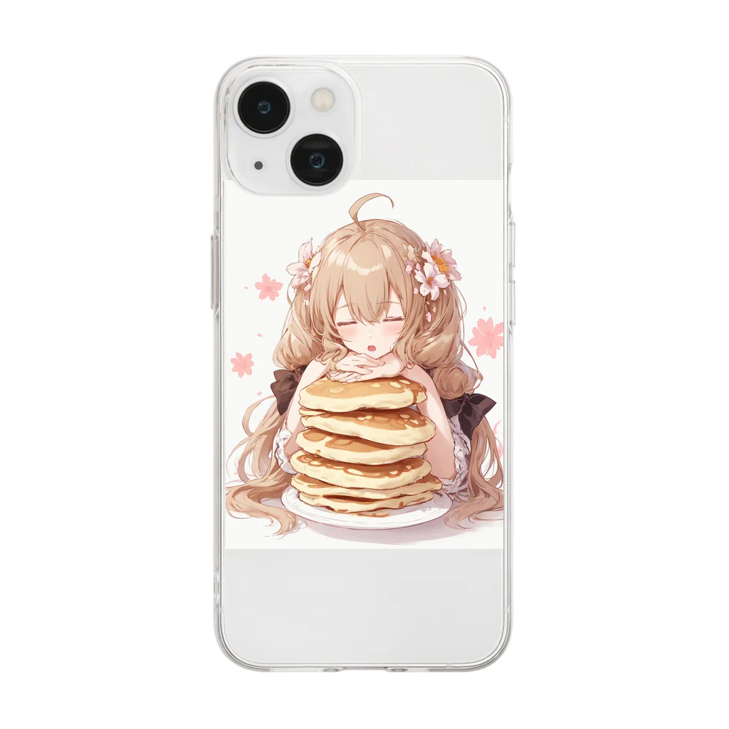 Crook-Aaronのゆるふわパンケーキちゃん Soft Clear Smartphone Case