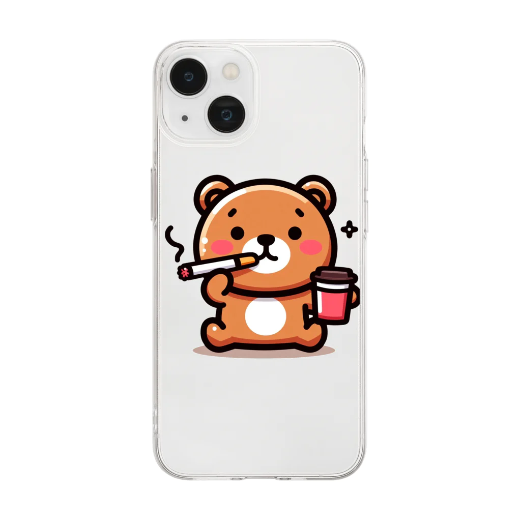 クランドのチルくま Soft Clear Smartphone Case