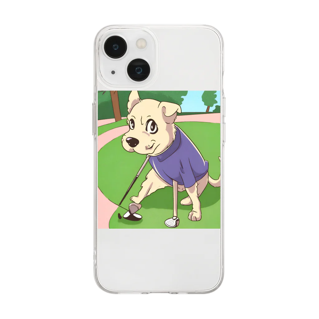 shibaショップのプロゴルファー犬 Soft Clear Smartphone Case