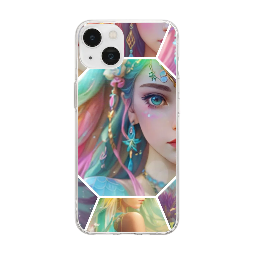 💖宇宙整体♪🌈♪こころからだチャンネル♪💖のcutie mermaid REINA WORLD Soft Clear Smartphone Case