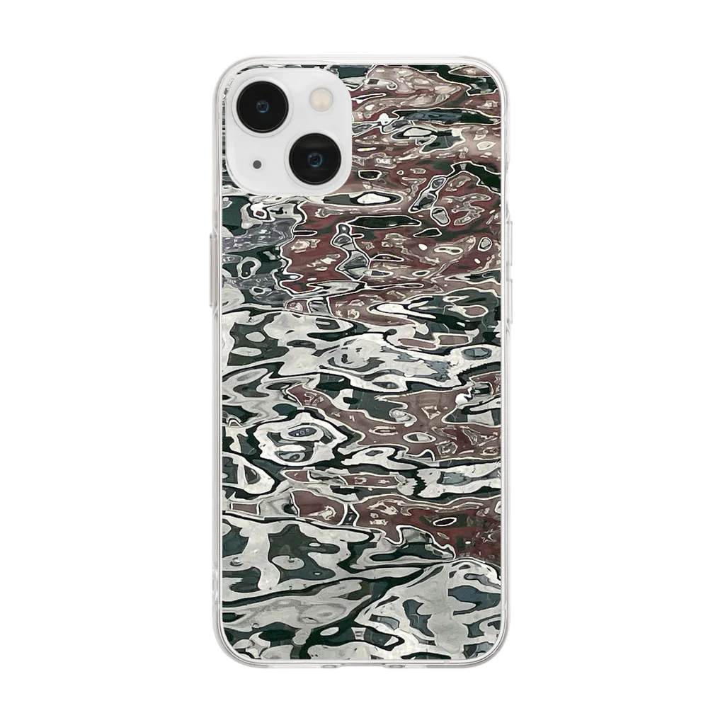 カルワリセイネの道頓堀の水面 Soft Clear Smartphone Case