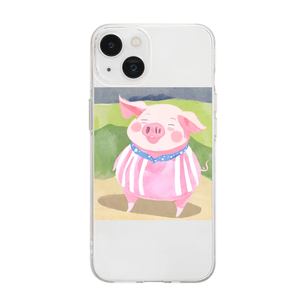 Yumexの豚のブーちゃん Soft Clear Smartphone Case