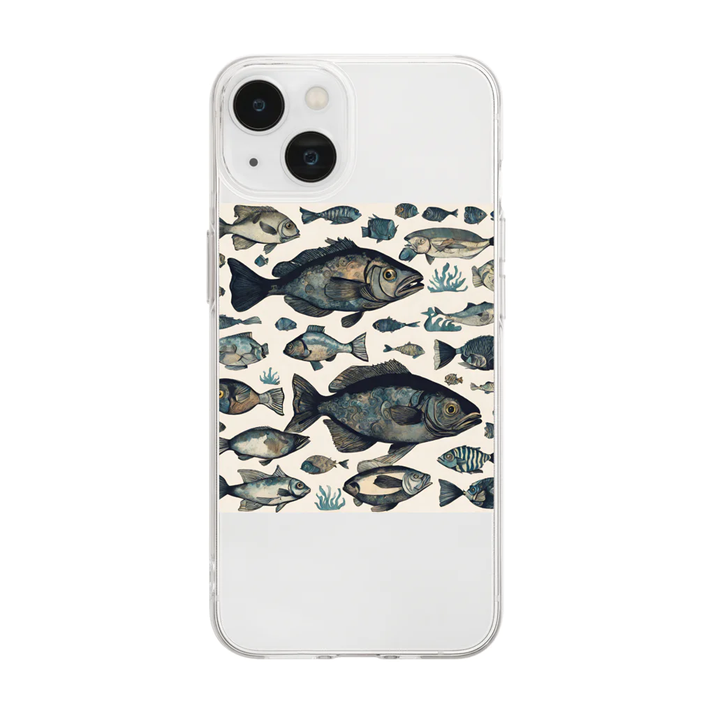 かずのこの魚グッズ Soft Clear Smartphone Case