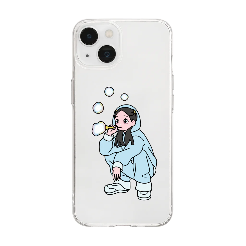 さやりさチャンネルのソフトクリアスマホケース「RISA」【SAYARISA×hoppeコラボアイテム】 Soft Clear Smartphone Case