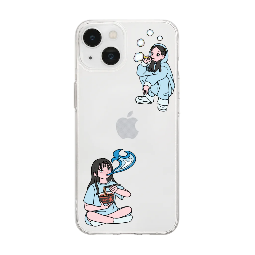 さやりさチャンネルのソフトクリアスマホケース【SAYARISA×hoppe】 Soft Clear Smartphone Case