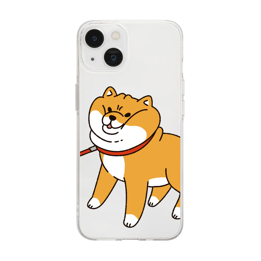 もんとみ | もっちり動物造形作家の散歩から帰りたくない柴犬 Soft Clear Smartphone Case