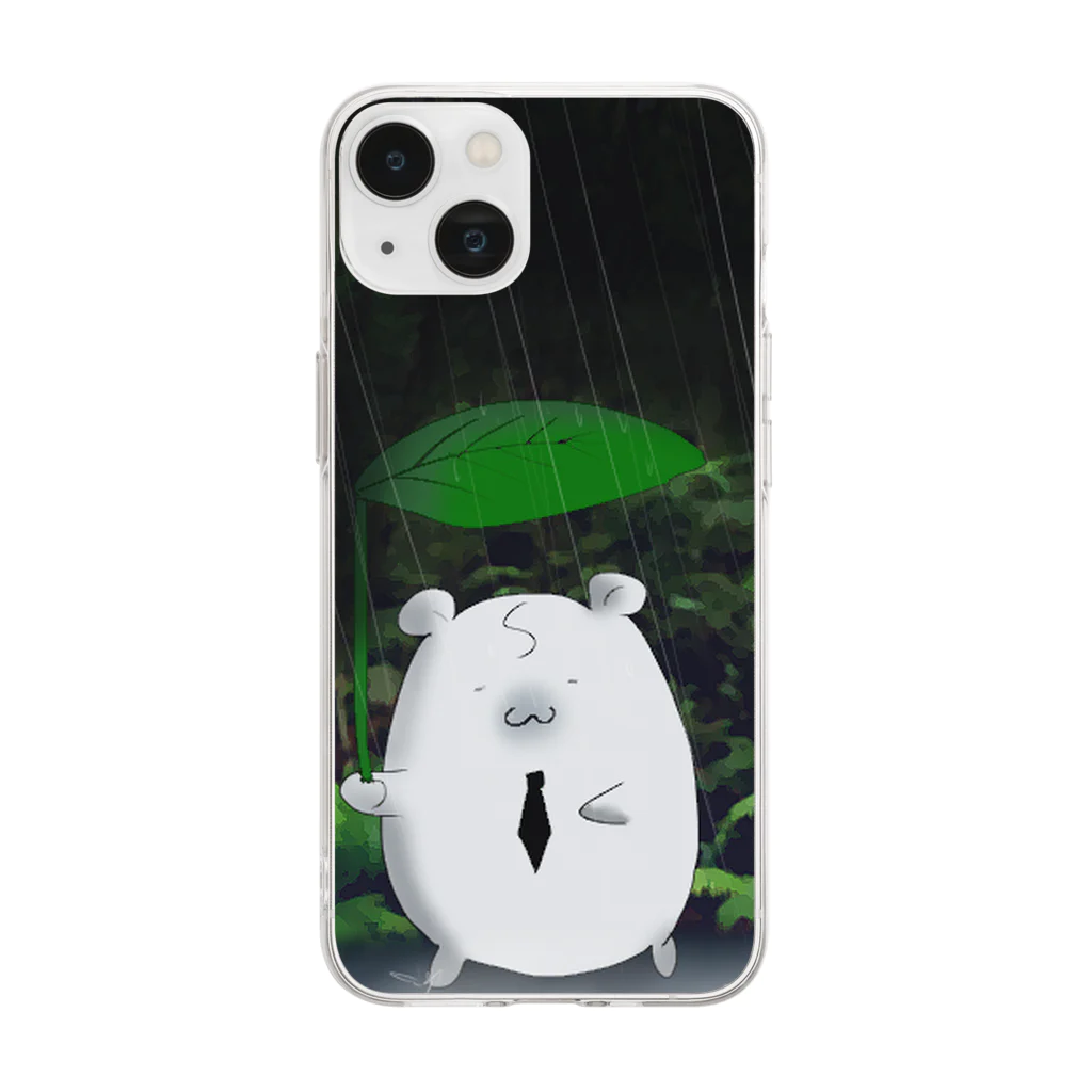 BabyShu shopの雨もしたたるハム Soft Clear Smartphone Case