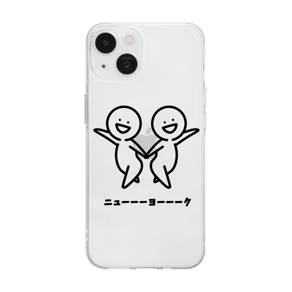 モノクロのダンスの社交ダンス「ニューヨーク」 Soft Clear Smartphone Case