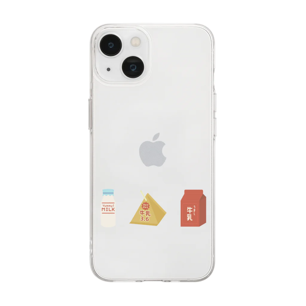 かぱさんちの牛乳三種-雑貨 Soft Clear Smartphone Case