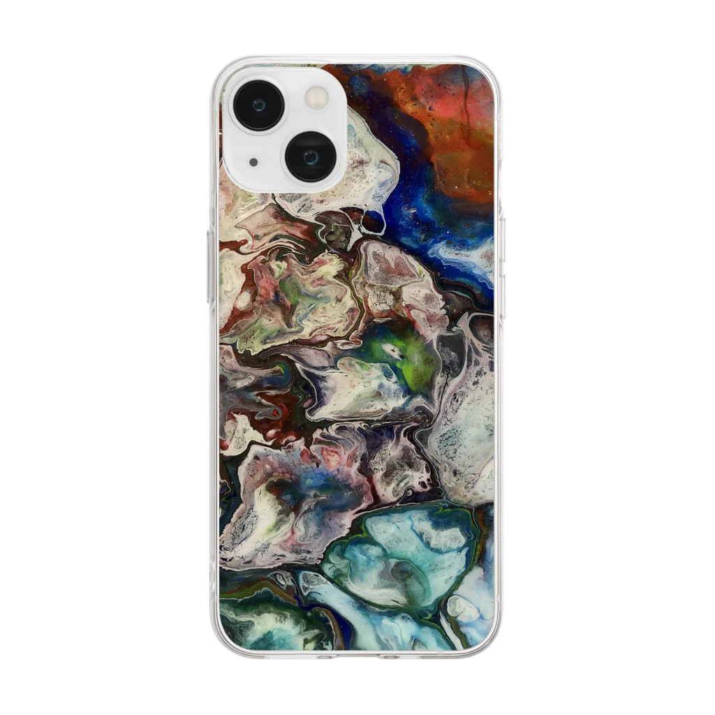 JapaneseArt Yui Shopの悪魔の雄叫び Soft Clear Smartphone Case