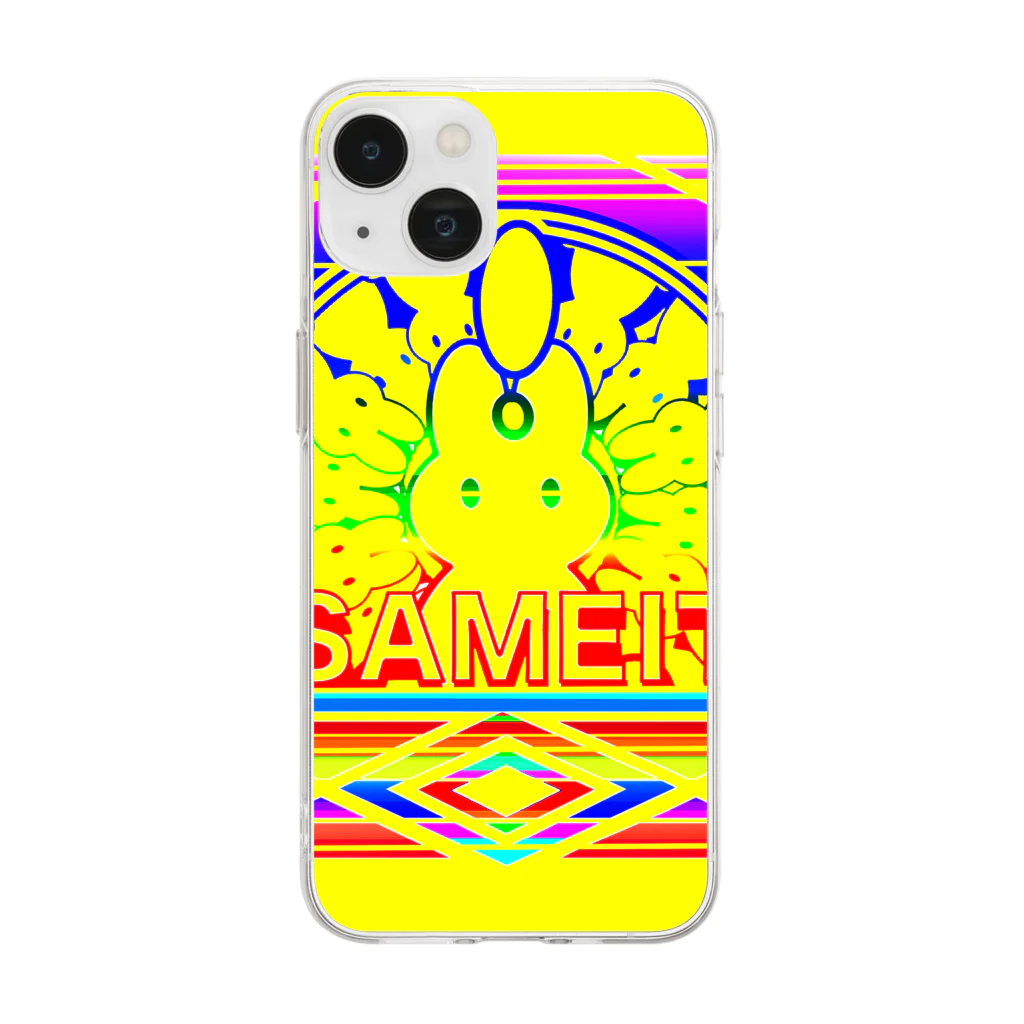 ✨🌈✨ユラクラカン🇯🇵 ✨🌈✨の🌟🌈USAMEITA! rainbow🌟yellow gold🌈🌟 Soft Clear Smartphone Case