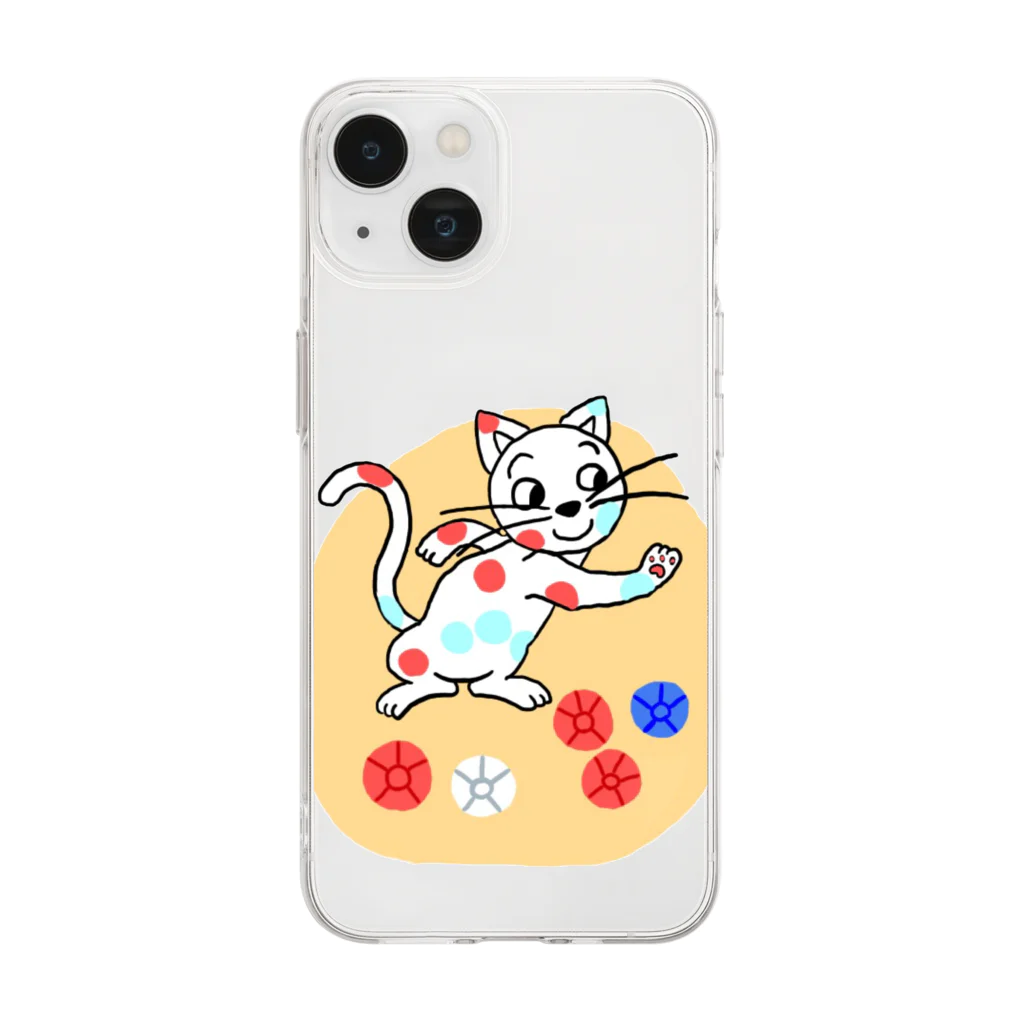 将人は猫が好きのボッチャ🔴⚪️🔵猫 Soft Clear Smartphone Case