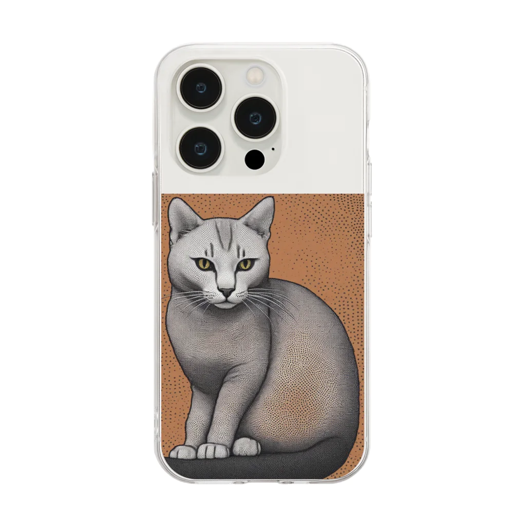 F2 Cat Design Shopのhairless cat 001 Soft Clear Smartphone Case