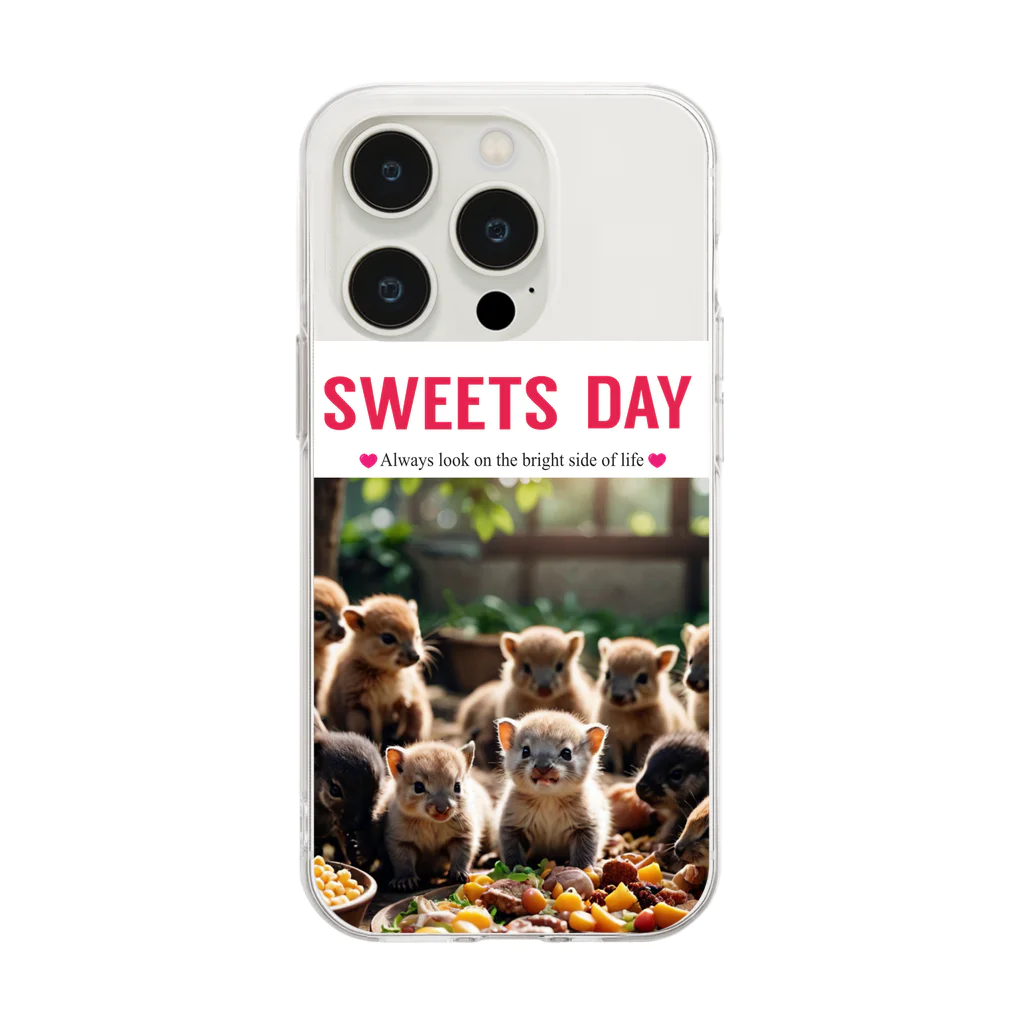 Happy_Sunny_Daysのおやつタイムなのです！ Soft Clear Smartphone Case