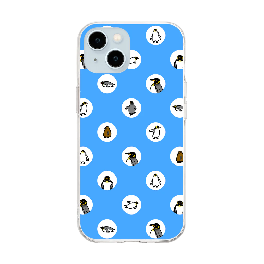 海のおみせのキングペンギンのケース Soft Clear Smartphone Case